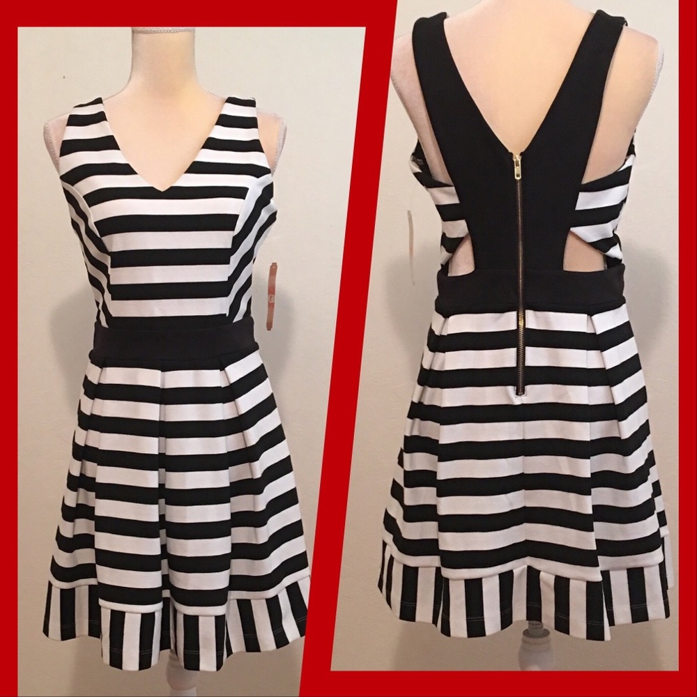 Gianni Bini GB • Striped Dress w/Cut Outs